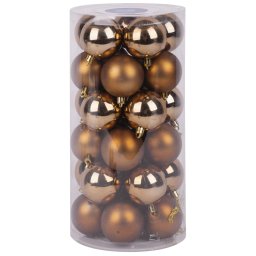 Set 30 globuri de Craciun pentru brad, cupru mix, 6 cm, MagicHome