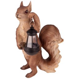 Decoratiune solara de gradina Veverita cu felinar, 41 cm