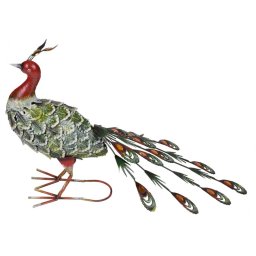 Decor de gradina MagicHome Mecco, paun metalic, 62x23x43 cm