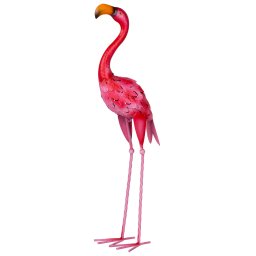Decoratiune de gradina flamingo din metal MagicHome, 65 cm, roz