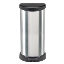 Cos de gunoi cu pedala Curver Deco Bin 40L, argintiu/negru