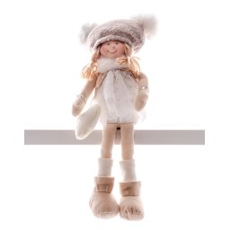 Decoratiune de Craciun MagicHome copil asezat alba, 22 cm