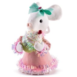 Decoratiune de Craciun MagicHome Candy Line, soricel roz, 27 cm