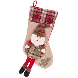 Decoratiune de Craciun tip soseta cu Mos Craciun, 50 cm