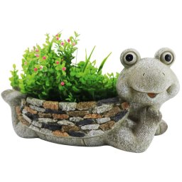 Decoratiune de gradina broasca cu ghiveci MagicHome Gecco 35x16x17 cm