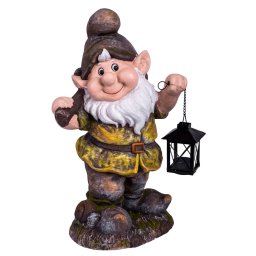 Piticul de gradina MagicHome cu felinar, din magnezie, 25x20x45 cm