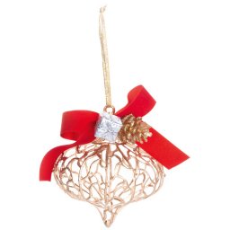 Glob decorativ auriu MagicHome pentru brad si decor de Craciun, 10x15 cm