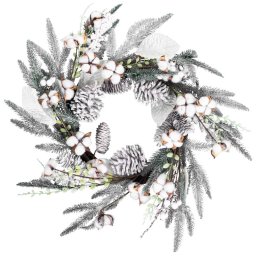 Coronita decorativa de Craciun MagicHome, aspect nins, 60x60x14 cm