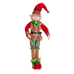 Decoratiune suspendata elf de Craciun MagicHome, 46 cm