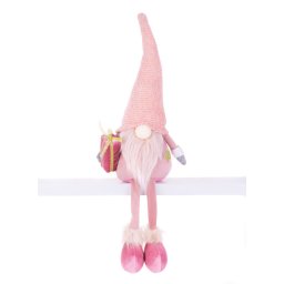 Decoratiune de Craciun spiridus roz MagicHome, 62 cm