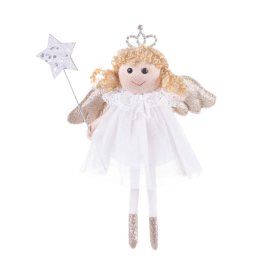 Decoratiune înger de Craciun MagicHome, alba, 14x4x19 cm