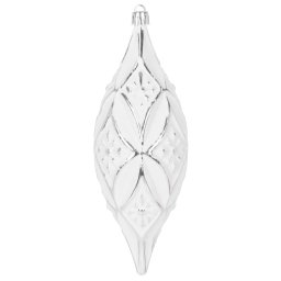 Set 2 ornamente argintii pentru bradul de Craciun, 16 cm
