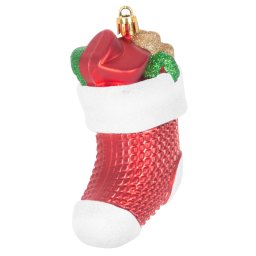 Set 3 ornamente pentru brad tip soseta rosie, 11 cm, MagicHome