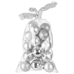Set 20 globuri argintii pentru brad de Craciun, 6 cm, MagicHome