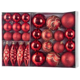Set 31 globuri rosii pentru brad MagicHome, decoratiuni de Craciun
