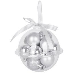 Set 12 globuri argintii 3 cm pentru bradul de Craciun MagicHome