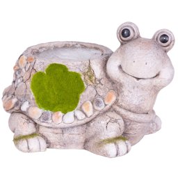 Decoratiune gradina broasca testoasa cu ghiveci, ceramica, 38 cm