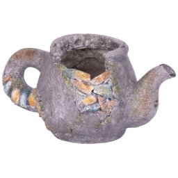 Ghiveci decorativ ceramic tip ceainic cu mozaic, 28,5x15,5x15 cm