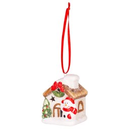 Decoratiune de Craciun LED suspendabila, casa cu om de zapada