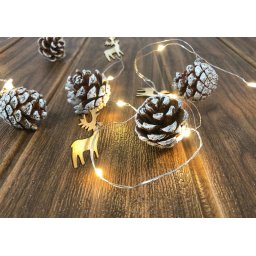 Instalatie LED decorativa de Craciun cu conuri ninse, 20 LED, 1,9 m