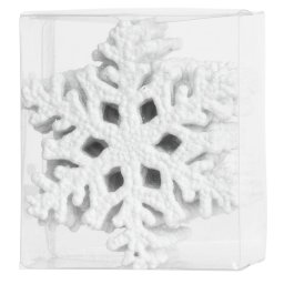 Set 12 ornamente brad fulg de nea albe, 10 cm, MagicHome