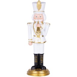 Decoratiune de Craciun spargator de nuci cu trompeta, auriu, 30 cm
