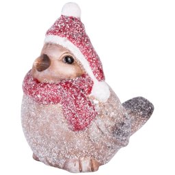 Decoratiune de Craciun pasare din teracota cu sclipici MagicHome