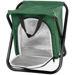 Scaun camping pliabil Strend Pro verde, cu geanta frigorifica, 150 kg
