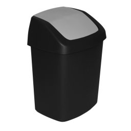 Cos de gunoi Curver Swing Bin 15L, negru/gri, cu capac batant