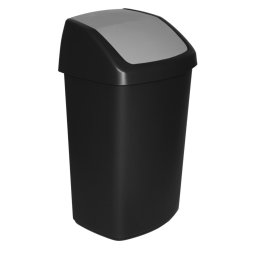 Cos de gunoi Curver Swing Bin 50L, negru/gri, 34x40,6x66,8 cm