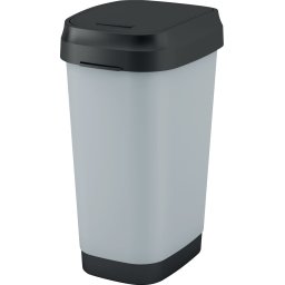 Cos de gunoi KIS Dual Swing Style L, 50L, gri, cu capac batant