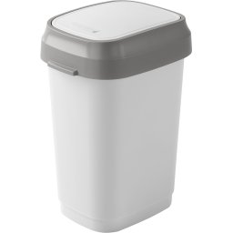 Cos de gunoi KIS Dual Swing S 10L alb, cu capac batant, 25x19x32 cm