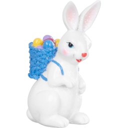 Decoratiune de Paste MagicHome, iepuras cu cos albastru, 10,5 cm