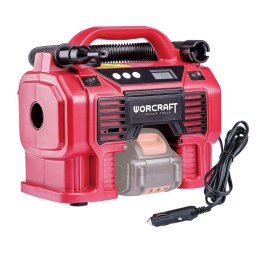 Compresor auto portabil Worcraft 20V, 11 bar, LED si alimentare 12V