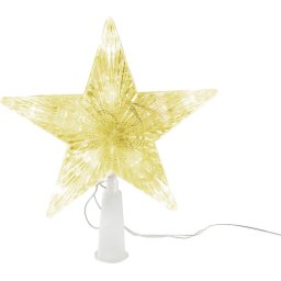 Stea decorativa de Craciun cu 10 LED, aurie, pentru interior, 2xAA