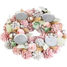 Coronita advent roz MagicHome pentru Craciun, decor elegant 30 cm