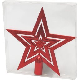 Varf de brad MagicHome stea rosie 20 cm pentru pomul de Craciun