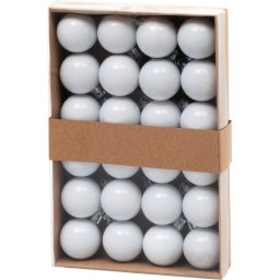 Set 24 globuri albe pentru brad, 3 cm, MagicHome Vianoce