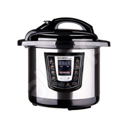 Multicooker cu gatire subpresiune First-Austria FA-5130, 12 programe, 6 l, 1000W, Timer, Start amanat, Accesorii, Negru/Inox