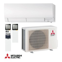 Aparat de aer conditionat cu invertor Mitsubishi Electric MSZ-FH25VE + MUZ-FH25VEHZ, 9000 BTU, 20 m², A+++, R-410A, I-SEE, Natural Flow, Plasma Quad, Swing, Alb