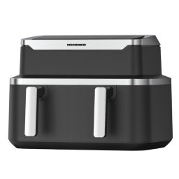 Friteuza dubla cu aer cald Heinner HAF-DDB9BK26, 2600 W, 9 L, 10 programe, negru
