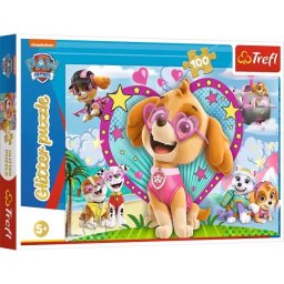 Trefl: Puzzle cu sclipici, Patrula Cățelușilor - puzzle de 100 piese