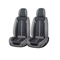 Husa scaun Huse auto premium 5 locuri Carguard Deluxe piele ecologică perforată - gri - negru