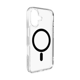 Husa Puro Lite Mag TPU+PC Case Compatible with MagSafe for iPhone 17 - Transparent with Black Ring