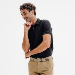 Tricou polo de golf din bumbac și poliester cu mâneci scurte Bărbați MW500 negru