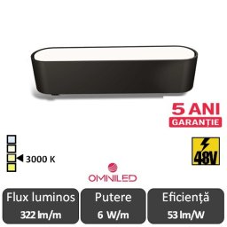 OMNILED OPAL Proiector liniar șina magnetică ultra slim XT 6W 3000K Negru