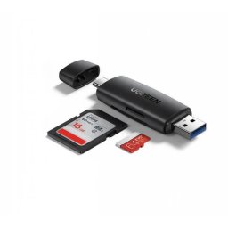 CARD READER extern Ugreen, CM304 interfata USB 3.0/USB Type-C, citeste/scrie: SD, microSD viteza pana la 5Gbps, suporta carduri maxim 2TB,plastic,black 80191 (timbru verde 0.03 lei)-6957303881918