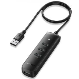 HUB extern Ugreen, CM416 porturi USB: USB 3.0 x 4, conectare prin USB 3.0, lungime 1 m, negru, 80657 (timbru verde 0.8 lei) - 6957303886579