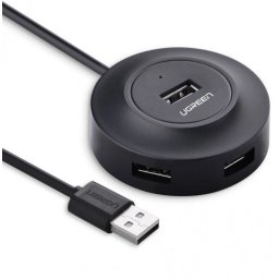 HUB extern Ugreen, CR106 porturi USB: USB 2.0 x 4, conectare prin USB 2.0, lungime 1 m, negru, 20277 (timbru verde 0.8 lei) - 6957303822775