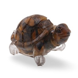 Broscuta din rasina cu spartura Ochi de tigru, 5cm